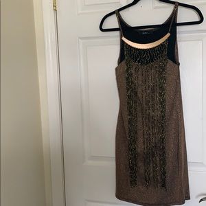 Sexy gold copper dress